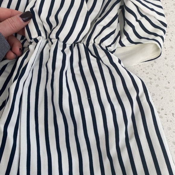 Open back, navy blue & white romper - Picture 6 of 6